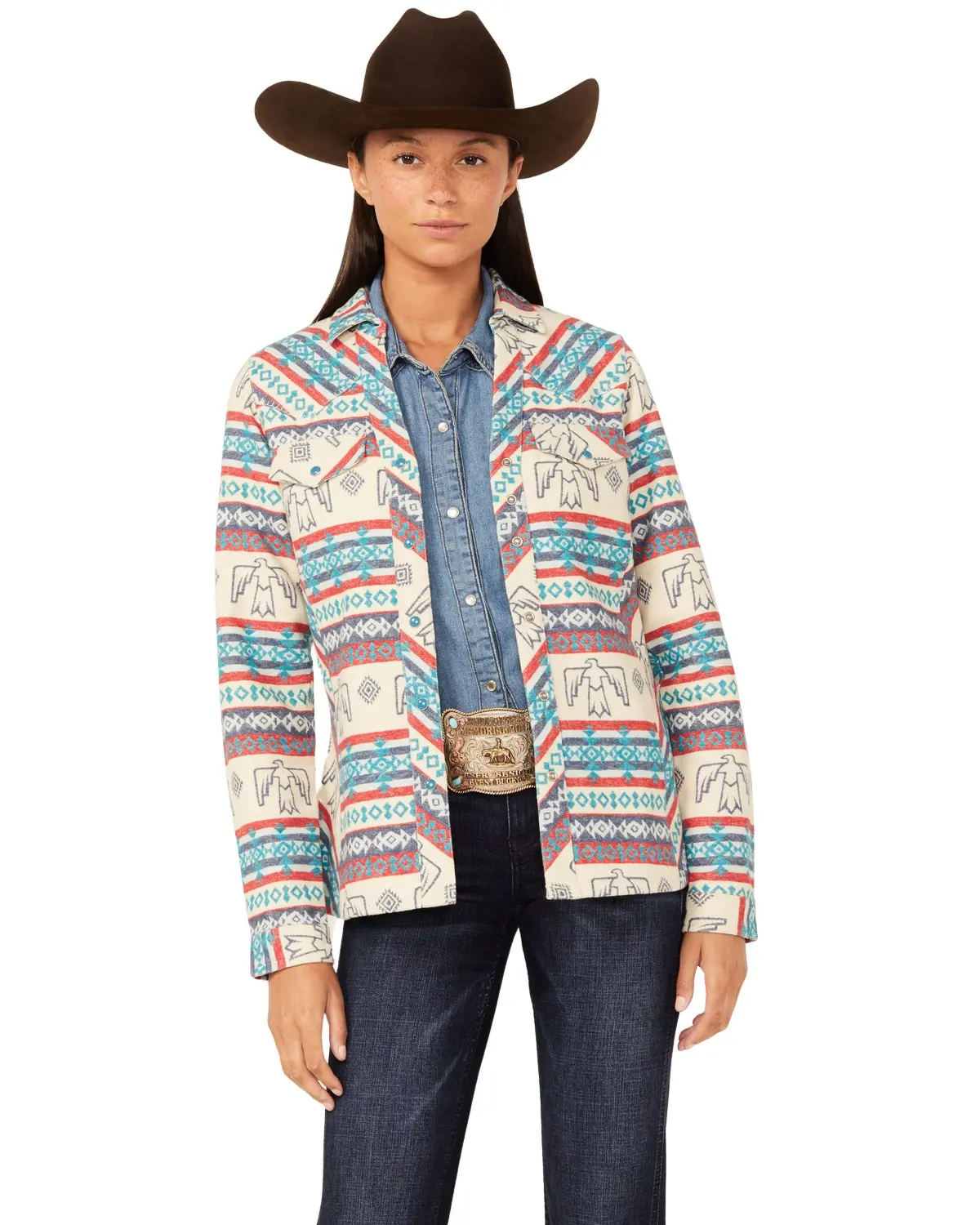 Outback Trading Co Women's Women'S Lorelei Southwestern Thunderbird Print - 42239-Tan
