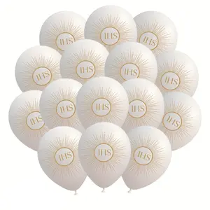16 Balloon Set for Baptism and Confirmation, 12 Inch Latex Balloons, Perfect for First Communion Decor, Graduation Background, Party Photos