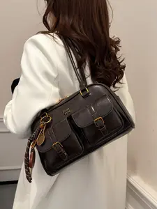 Fashion Versatile Women's Shoulder Underarm Bag, Multi-Pocket Portable Commuter Handbag, Stylish Daily Use Crossbody Bag