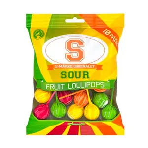 Candy People S-Sign Sour Fruit Lollipops