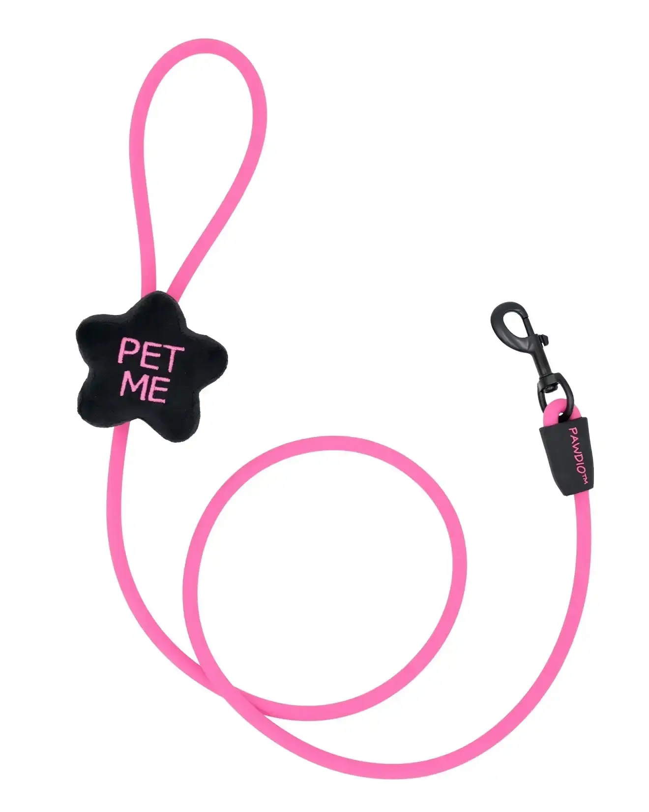 PAWDIO™ Mood-Expressing Dog Leash – PET ME - Pink Black - Star Shape