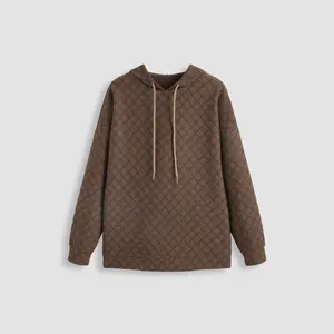 Cider [size 2-10] Terry Solid Geometric Drawstring Hoodie