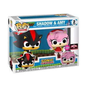 Funko Pop! Games: Sonic the Hedgehog - Shadow and Amy Flocked Vinyl Figure 2-Pack