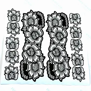 Glitter Temporary Henna Tattoo Stencils - Unique Design, Suitable for Backhands, Fingers, Weddings and Festivals (Beauty & Personal Care Skincare Tool)