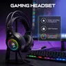 Marvo Core Gaming Headset - Wired Game Peripheral, Head-Mounted Compatible Wired Headphones with Omnidirectional Mic, 50mm Stereo RGB Speakers, USB 2.0, Dual PU Headband, 2.2m Cable, On-Earcup Volume Control, Desktop & PC Use, Core Gaming Headsets