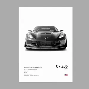 Corvette Z06 C7 Poster Print  Wall Art Car Print- Unframed Poster