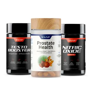 Ultimate Men's Health Trio - Testo Booster + Prostate Health + Nitric Oxide Booster - Supports Testosterone Production - D-Aspartic Acid & 14 Plants - 3rd Party Tested - Boost Blood Flow & Stamina - Muscle Mass & Performance Booster