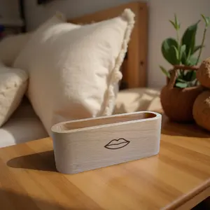 Sleep Karma Premium Bamboo Bedside Holder - Multi-Functional Home Organizer, Tape Dispenser Storage Accessory