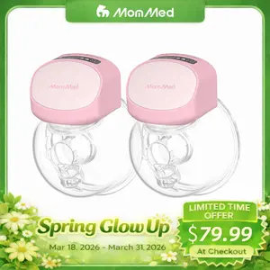 MomMed Double Wearable Breast Pumps, S10 Pro  Electric Hands Free Breast Pumps, LCD Display Design Electric Breast Pumps, Rechargeable Portable Breast Pumps
