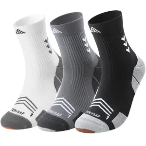 Compression Sport Running Socks: Athletic Crew Socks for Men Women Cycling Hiking Basketball Work,3 Pairs