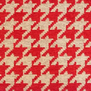 Noir Red Houndstooth Fabric by the Yard | Polyester 54″ Wide