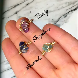 Adjustable Birthstone Rings