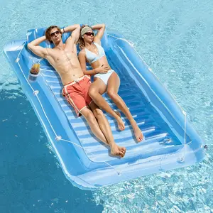 Inflatable Pool Floats Lounger for Adults, Blow Up Tanning Pool Raft Sun Tan Tub with Inflatable Pillow for Family Outdoor, Garden, Backyard Summer Water Party (14+ Year Old)