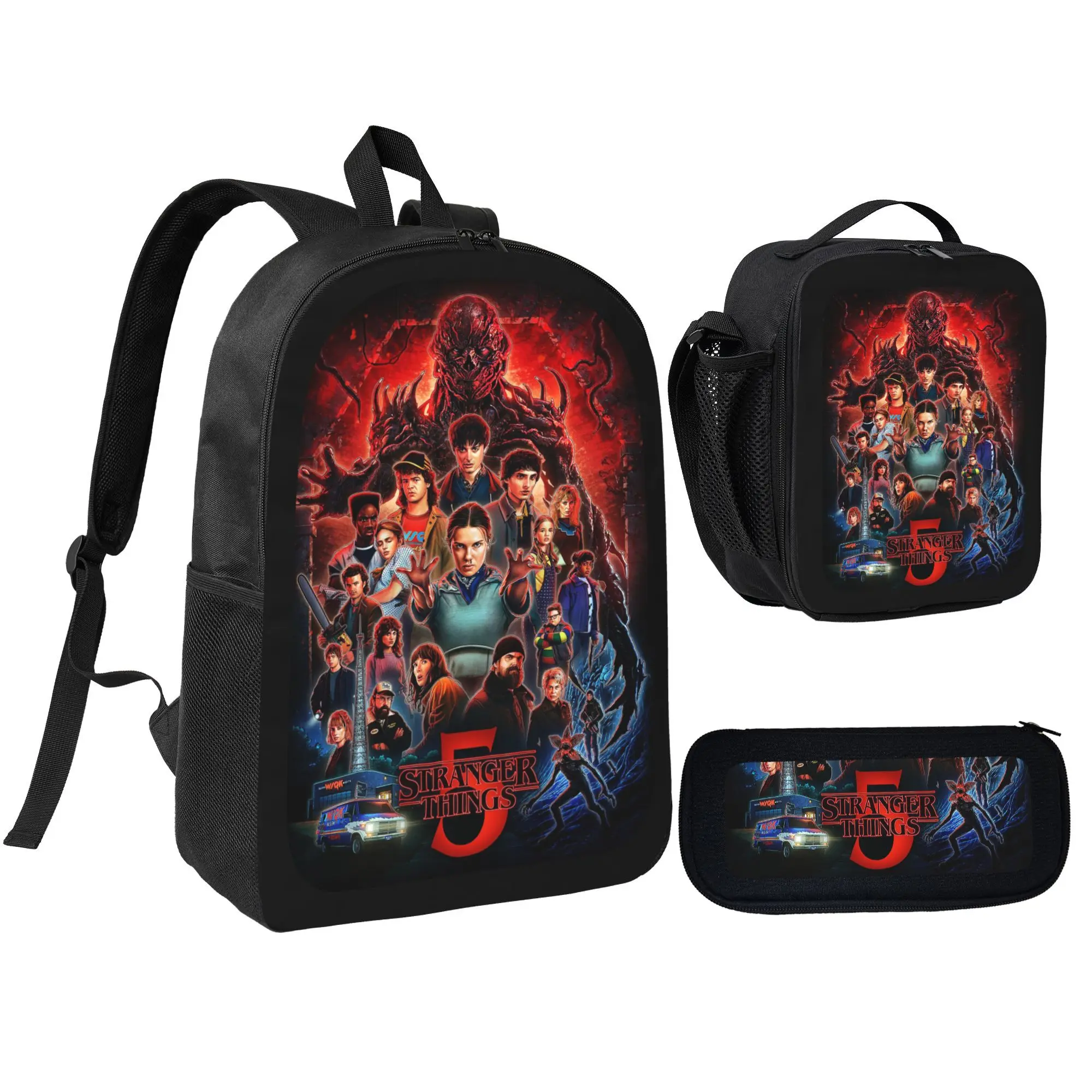 Stranger Things Season 4 Theme Teen Backpack 3-Piece Set 