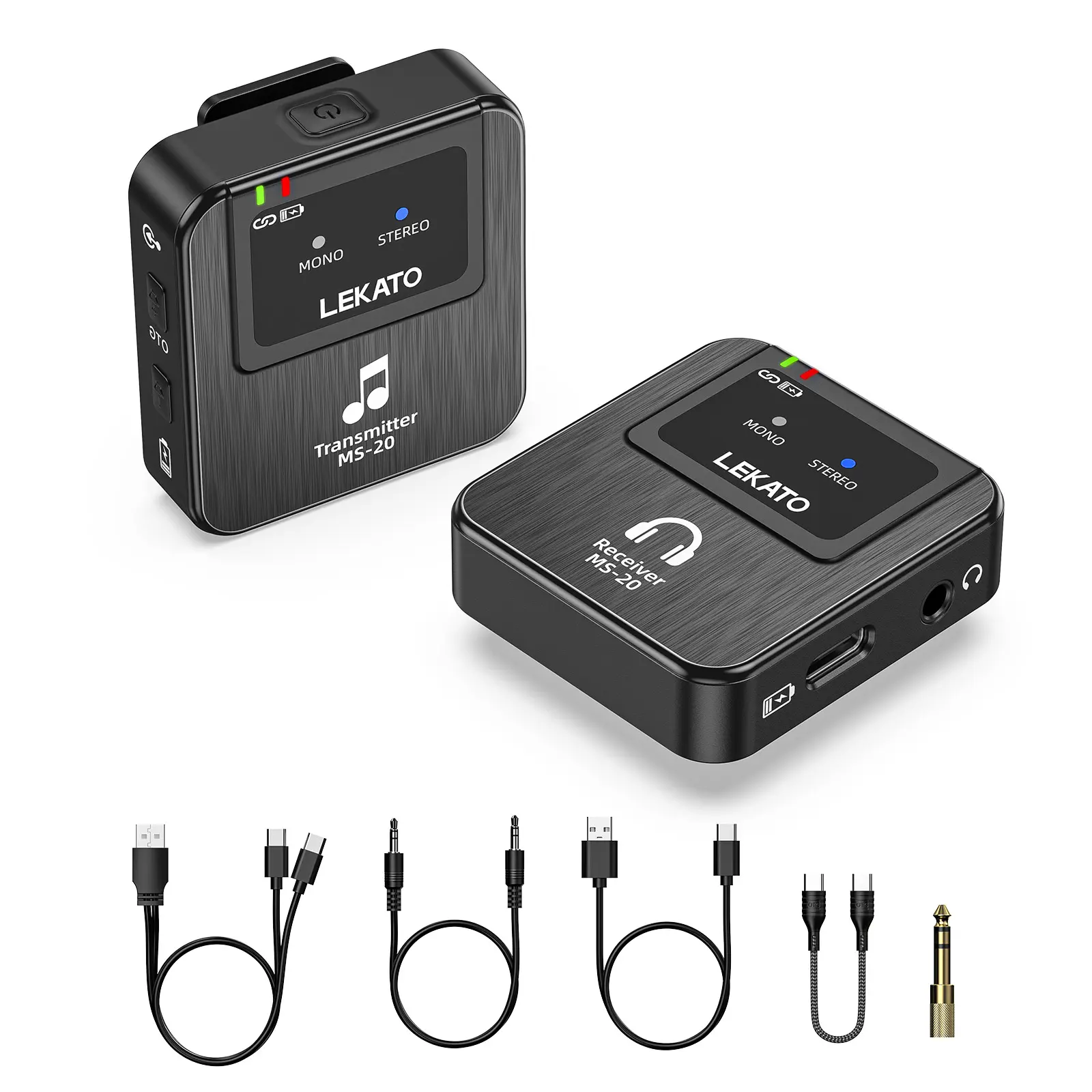 LEKATO 2.4G Wireless in-Ear Monitor IEM System Transmitter Receiver Auto-Pairing