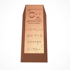1 lb Solid Pure Copper Liberty Bar 999 Fine Metal Chemistry Charm Anniversary Gift Handmade Commodity