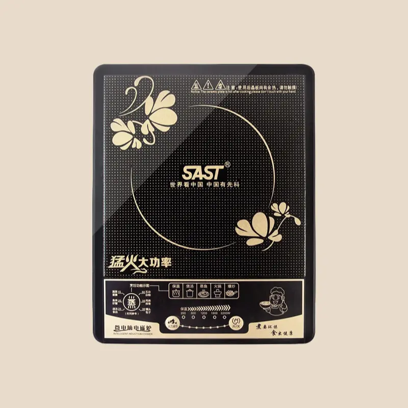 Ultra-thin Portable Induction Cooker, 35x28cm Compact Eco-friendly Energy-efficient Household-Commercial Stove with Intelligent Touch Temperature Control, Waterproof Heat-resistant Crystal Panel, High-power Multi-cooking for Wok & Hot Pot
