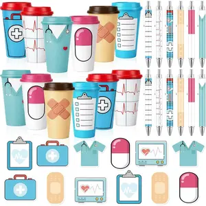 Skylety 36 Pcs Nurse Week Gifts Bulk 2026 Include 16oz Nurse Appreciation Coffee Cups with Lid Medical Sticky Notes Ballpoint Pens Thank You Gifts for Nursing Graduation Student Rn Cna (Creative)