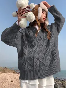 Spring New Arrivals | Limited-Time Sale: Women's Loose-Fit Solid Color Pull-On Sweater - Medium Stretch, Long-Sleeve & Casual Style