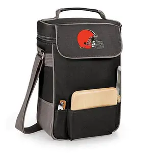 Football Fan Shop Picnic Time Duet Wine and Cheese Tote - Cleveland Browns