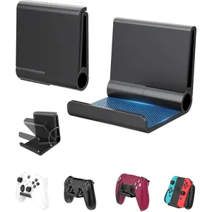 L-CPS010  4 Pack Foldable Controller Wall Mount Holder, Xbox Controller Stand , Compatible with Xbox Switch, Adhesive/Screw,Remote Accessories, Keyboard Holder,Wall Mount Storage, Headphone & Headset Hanger