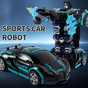 Cool Inertial Sports Car with One-Click Transformation - Crash to Turn into Robot! Add Weapons for Exciting Duels, Smooth Transformation, Stress-Relief! Great Toy for Parent-Child Play to Strengthen Family Ties! Transformer Car, magnetic transforming cars