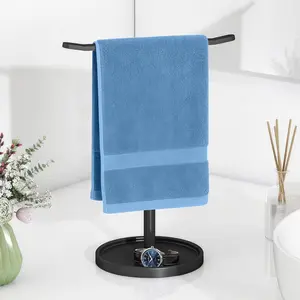 Towel Rack Stainless Steel Bathroom Towel Holder Space Saving Hanging Towel Bar with Hooks for Bath Kitchen Hotel