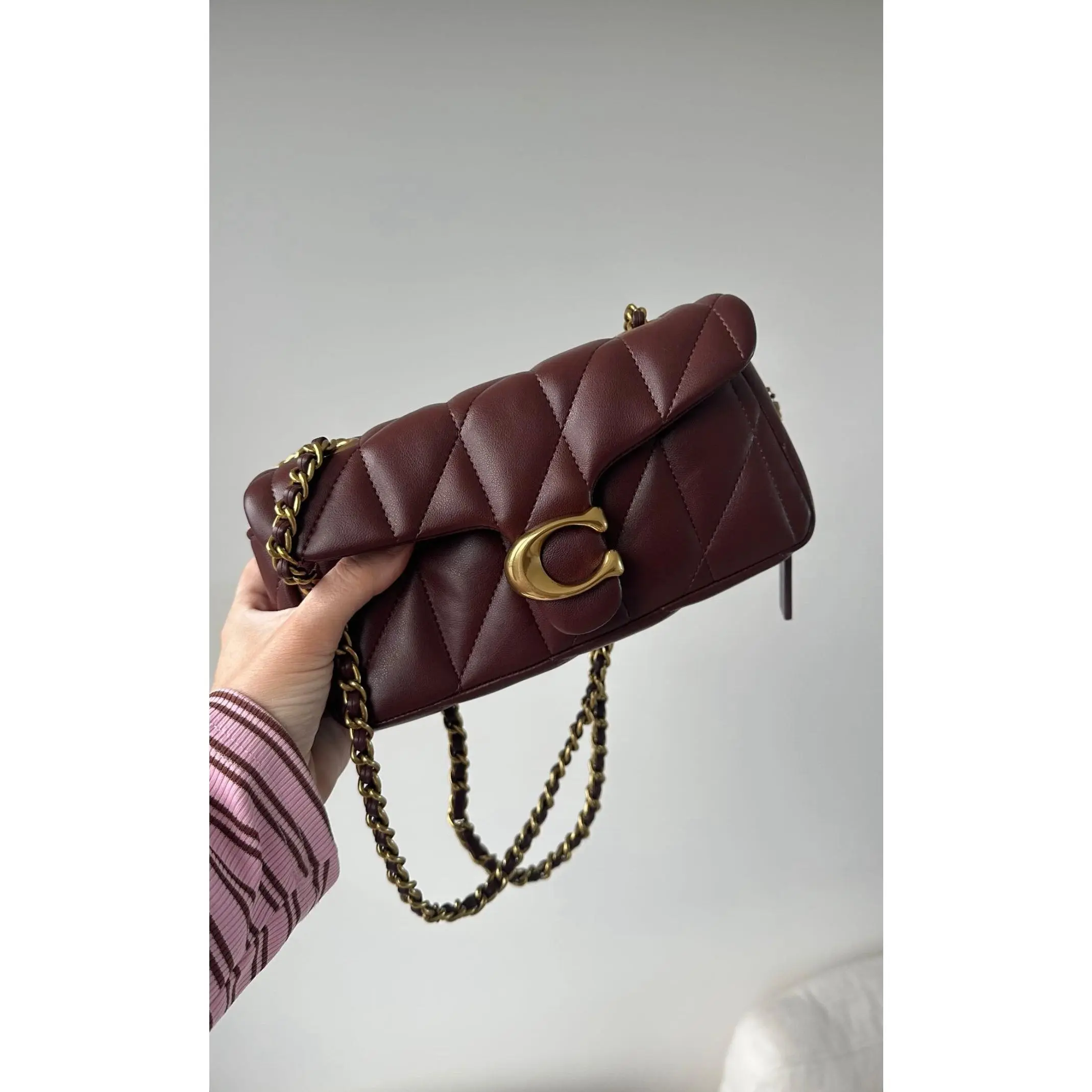 Coach Pillow Tabby Shoulder Bag – Burgundy Quilted Leather