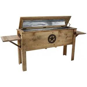 Backyard Expressions Outdoor Wooden Patio Cooler - 87 Quart