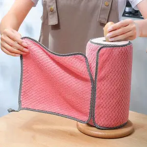 Kitchen towel Rag microfiber kitchen rag dish cloth non-stick oil thickened table cleaning cloth absorbent scouring pad home Soft cleaning towel