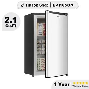 BANGSON 2.1 Cu.Ft Small Upright Freezer, Single Door Mini Freezer, Small Freezer, Adjustable Thermostat, Energy-Efficient, Compact Refrigerator, Quiet Operation, Compact Freestanding Freezer, Gift Idea, Christmas Gift
