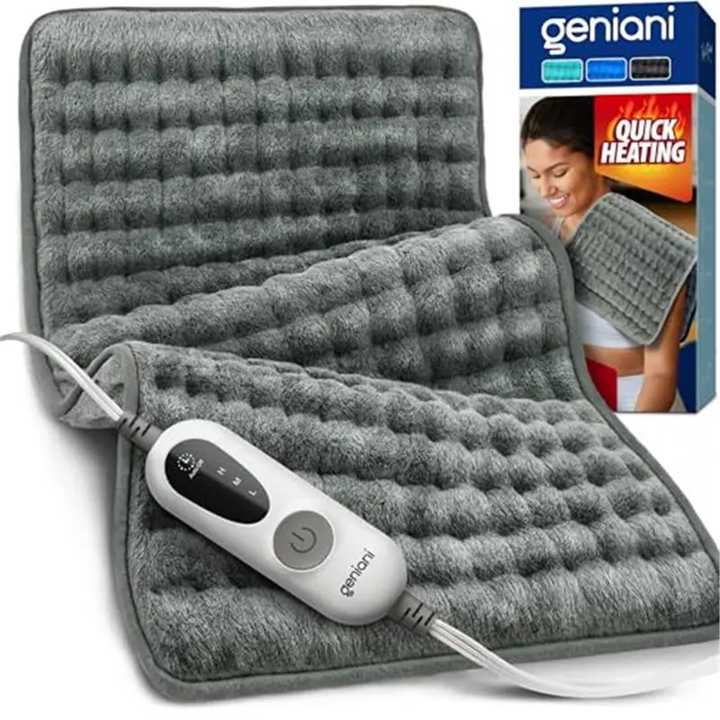 Back Pain & Relaxation Gifts for Women – Electric Heating Pad for Back, Neck & Shoulders, Soft Microplush Electric Throw Heating Pad for Period Comfort, Fast Heating, Auto Shut Off, 12"x24"
