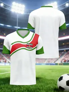 Suriname large-sized football jersey - sports outfit with V-neck and short sleeves. Loose and comfortable fit. Beautiful size version. Men's and women's sports tops.