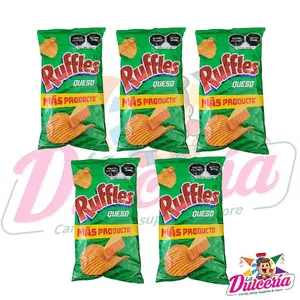 Sabritas Ruffles Queso Snack - 5 Pieces - Ideal for Snacking & Dessert - Authentic Mexican Flavor