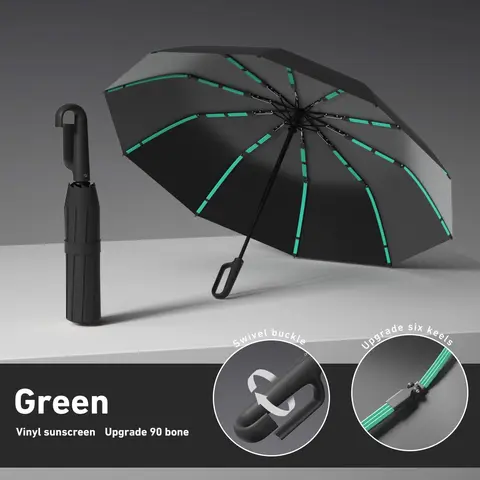 Automatic Folding Umbrella for Adults - 1 Count, 10-Rib, 60 Loop Buckles, One Size, Lightweight, Durable, Windproof, Rainproof, Compact Folding, Foldable Handheld, All Weather, Unisex Home Supplies Umbrellas for Rain