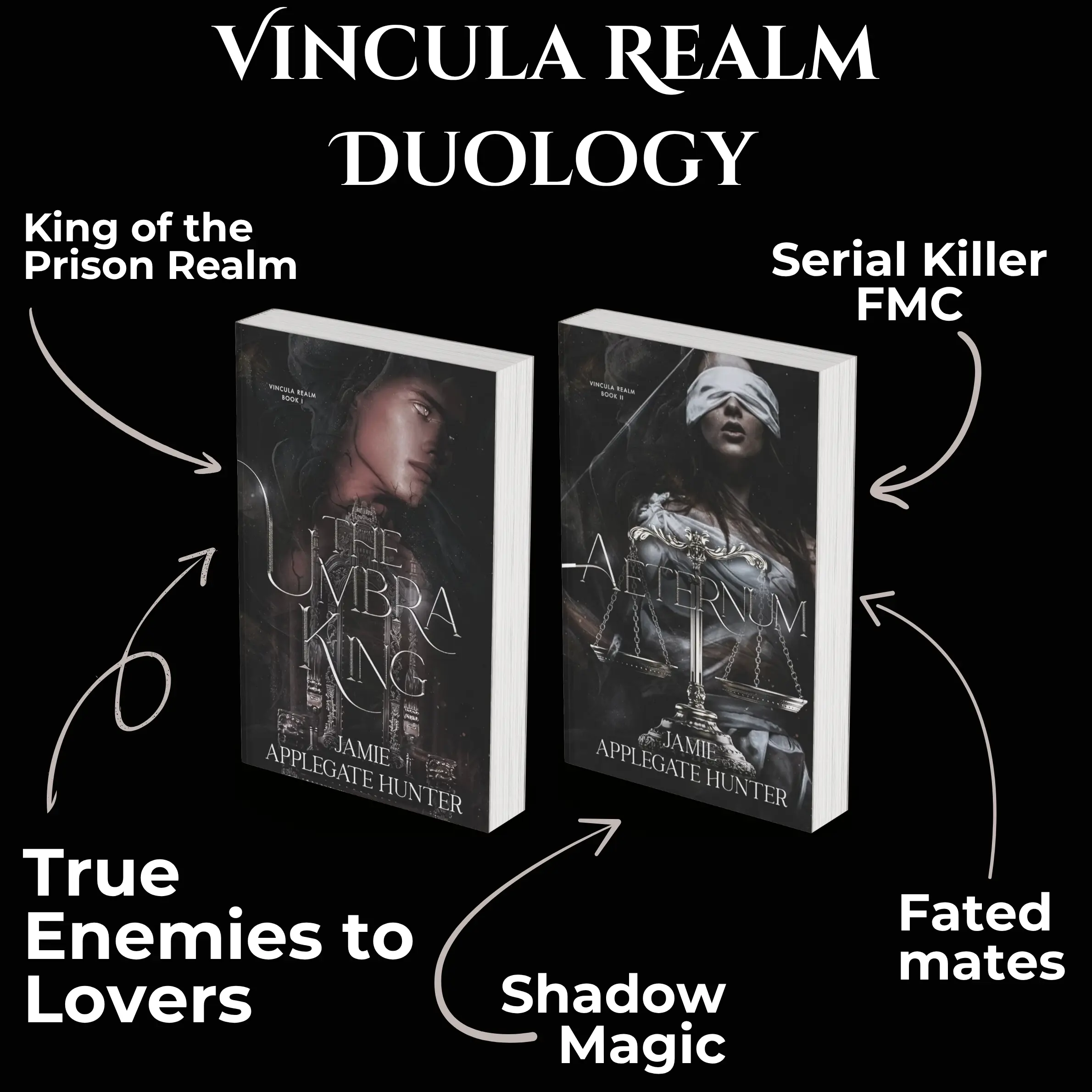 *Imperfect* Vincula Realm Duology Signed Paperbacks book bundle - The Umbra King and Aeternum
