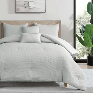 WAFFLE WEAVE REVERSIBLE COMFORTER SET