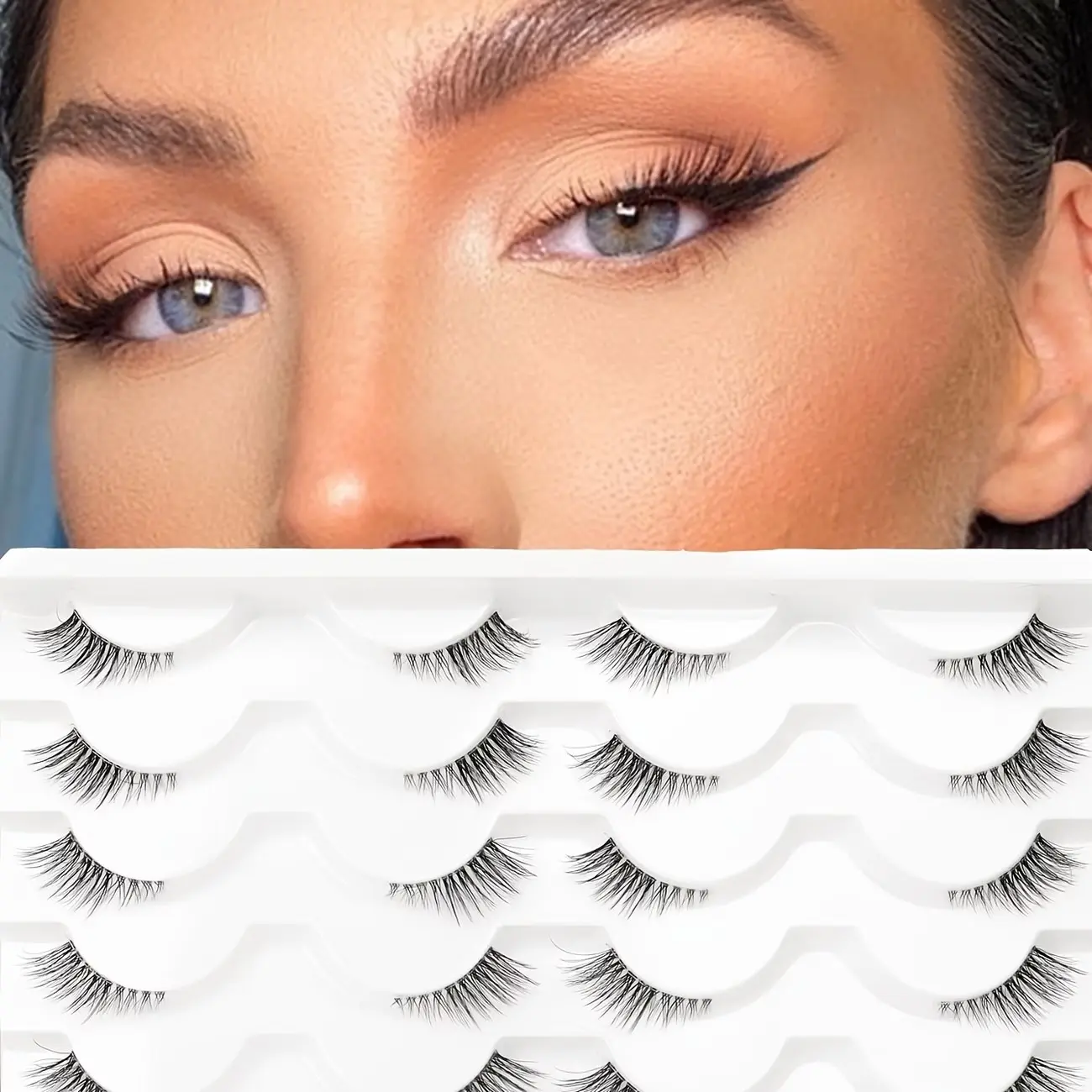 14 Pairs Half Lashes, Realistic Fox Fur False Eyelashes, Transparent Stem, Short Half Eye False Lashes, Reusable Makeup Accessories, Diy Volume Eyelashes, Diy Personal Lashes, Cosmetic False Lashes, Fake Lashes