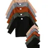【Black Friday】Boys' 10-Piece Casual Waffle-Texture Long-Sleeve Tops and Pants Matching Set, Soft Comfortable Solid-Color Outfits, Perfect for Daily Wear