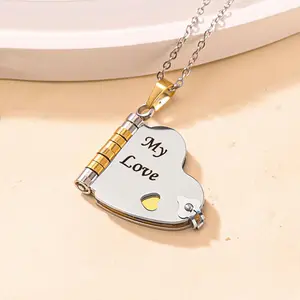 Love Story Necklace Stainless Steel Jewelry Gift for Mom to Daughter Engraved My Love Perfect for Anniversaries Birthdays and Graduation Ceremonies