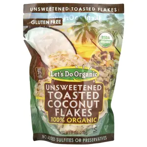 Let's Do Organic, 100% Organic Unsweetened Toasted Coconut Flakes, 7 oz (200 g) Let's Do Organic, 100% Organic Unsweetened Toasted Coconut Flakes, 7 oz (200 g)