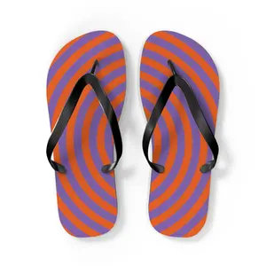 Purple and Orange Spiral Flip Flops | Psychedelic Striped Sandals