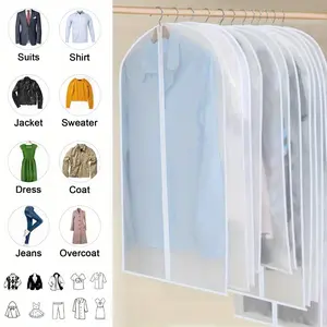 40" All Clear Garment Bags for Hanging Clothes, 10 Packs Suit Bags for Closet Storage, Plastic Waterproof Suit Cover Bags with Zipper for Coats, Jackets, Shirts (Set of 12)