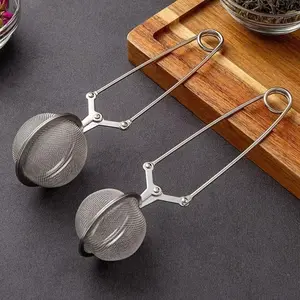 Mesh Tea Ball Filter with Handle - Stainless Steel Spoon Tea Infuser, Herb Mesh Strainer, Squeeze Leaves Tea Ball Infuser, Tea Making Tool