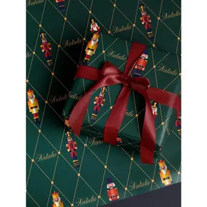 Nutcracker Wrapping Paper Green Christmas Gift Wrapping Paper Personalized Elegant Design for Nutcracker Lovers Versatile Use
