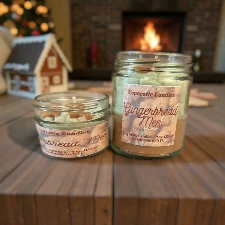 Copacetic Candles Gingerbread Men Candle - Ginger Clove & Nutmeg for Winter Morning Dessert Memories
