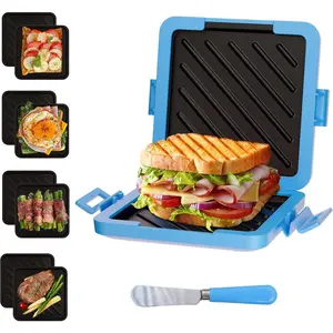 Microwave Toaster & Sandwich Maker(3 Min)|Microwave Panini Press, Grilled Cheese & Toastie Maker | RV Essential | Fast Cooking for Home, Office, Dorm | Dishwasher Safe Microwave Cookware