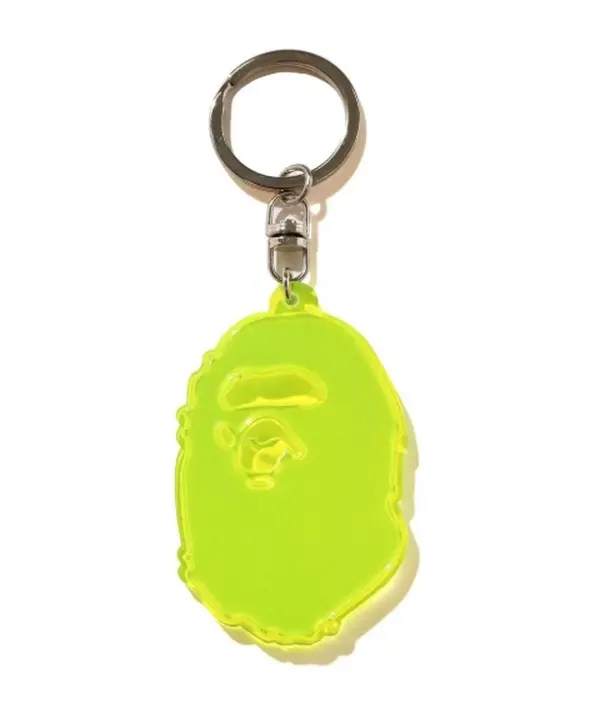 Bape Ape Head Reflective Keychain Yellow