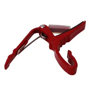 Metal Electric Acoustic Guitar Clamp Capo Red for 6-string Guitars - Red Musical Instruments Guitarist
