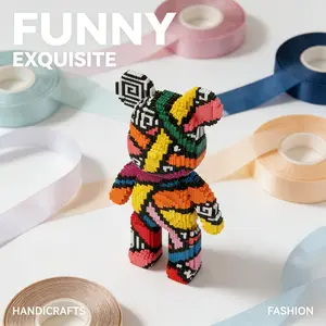 1657pcs Colorful Mummy Bear Series Building Blocks Set, Creative DIY Craft Kit, Home Decor, Stress Relief Model, Birthday Gift